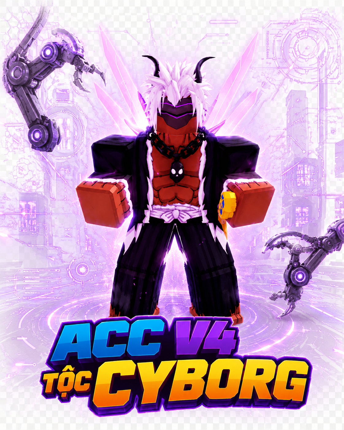 ACC V4 TỘC CYBORG FULL GEAR KÈM ITEM SONG KIẾM VÀ SOULGUITAR SIÊU NGON